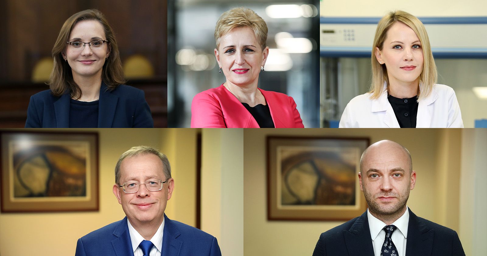 Dyrektorzy szkół doktorskich UMK: prof. Anna Branach-Kallas, prof. Iwona Łakomska, prof. Marta Pokrywczyńska, prof, Wiesław Nowak i prof. Tomasz Szlendak 