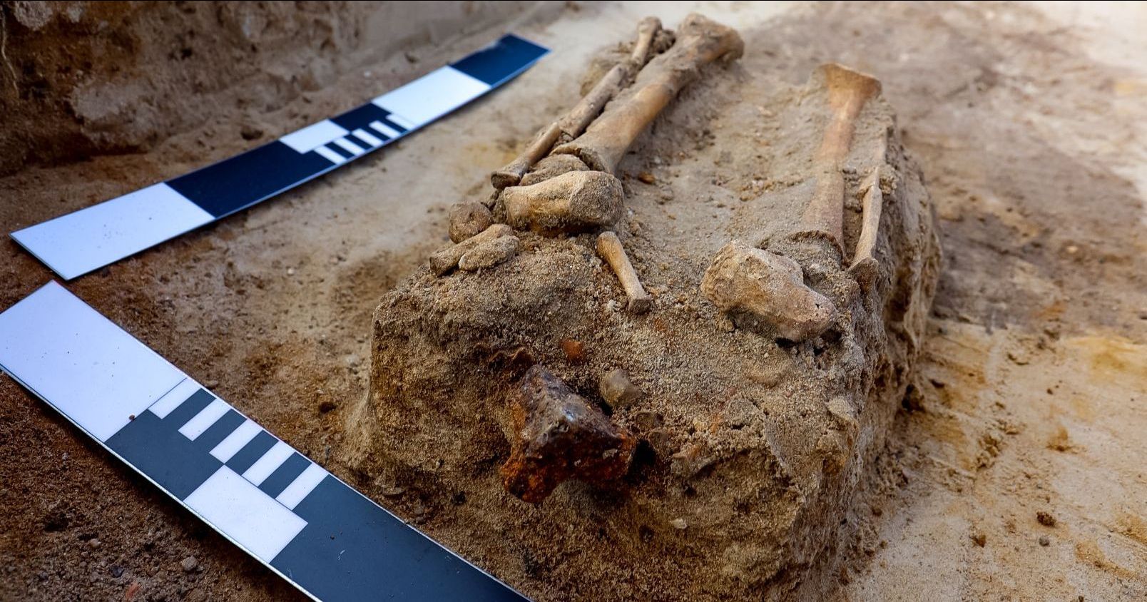 The grave of a child aged 5 to 7 buried face down discovered this year is one of those strangest and most uncommon. 
