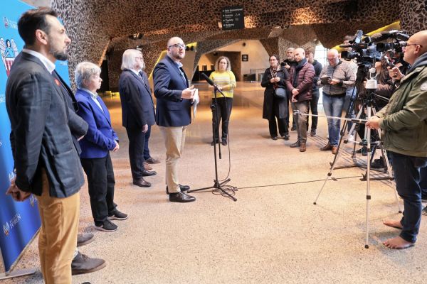 Konferencja prasowa dotycząca współpracy Uniwersytetu Mikołaja Kopernika z władzami miasta Torunia [Andrzej Romański] Kliknij, aby powiększyć zdjęcie