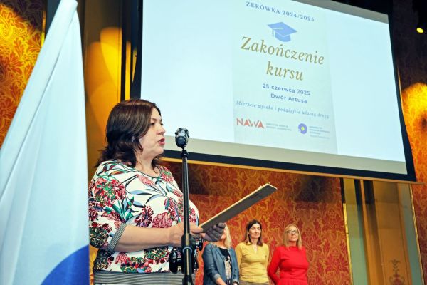 Zakończenie kursu "zerówka" Studium Kultury i Języka Polskiego dla Obcokrajowców [fot. Andrzej Romański] Kliknij, aby powiększyć zdjęcie