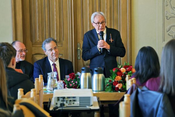 Wręczenie Orderu Zasługi Republiki Federalnej Niemiec prof. Leszkowi Żylińskiemu [Andrzej Romański] Kliknij, aby powiększyć zdjęcie