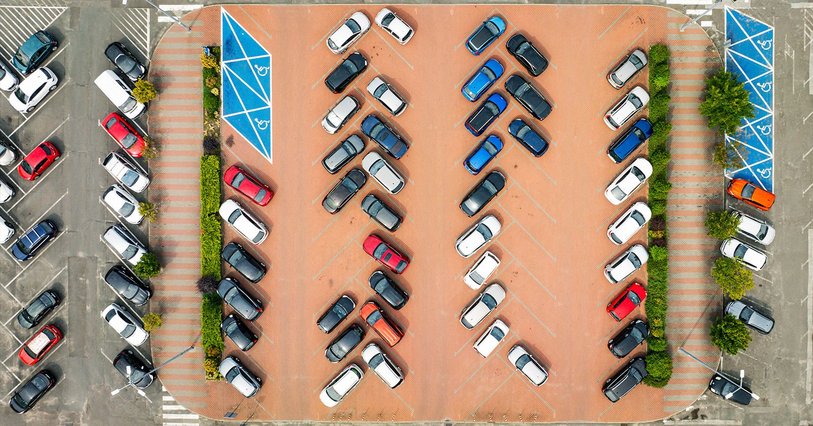 Widok z góry na parking